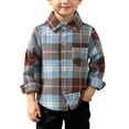 thumbnail image 2 of Falkdiz Boys Long Sleeve Shirts Warm Winter Button Up Plaid Outdoor Casual Stylish Tops for Boys Collar,Light Blue,Size: 2-3, 2 of 8