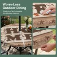thumbnail image 5 of Round Outdoor Tablecloth with Umbrella Hole and Zipper, Country Tablecloth with Elastic Waterproof, Texas Star Plants Branches Berry Farmhouse Retro Patio Table Covers for 31" - 35" Pool Tables, 5 of 9