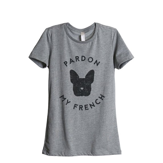 Thread Tank Pardon My French Women's Fashion Relaxed Crewneck T-Shirt Tee Heather Grey Medium