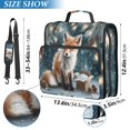thumbnail image 3 of Haosy 3 Ring Zipper Binder with Shoulder Strap Waterproof Trapper Keeper 2 Inch D-Ring 500 Sheets Capacity, Cute Fox Twinkling Lights Snow, 3 of 8