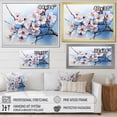 thumbnail image 4 of Designart "Azure Bloom Of Japanese Cherry Blossoms" Japan Art Floater Framed Wall Art Prints, 4 of 5