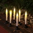 thumbnail image 6 of Eliaeconx 6-Pack Solar-Powered Taper Candles, Flameless LED Window Yard Decor with Rechargeable Battery (White), 6 of 8