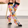 thumbnail image 5 of FORMRS Womens Knee High Socks Casual Long Thick Travel Daily Wear, 2 Pairs, Art Geometric, 5 of 6