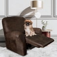 thumbnail image 2 of Leather Look Recliner Chair Covers Stay in Place 4-Piece Lazy Boy Recliner Slipcovers for Reclining Chair Furniture Protector Spandex Fabric Washable (Large, Dark Brown), 2 of 15