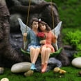 thumbnail image 2 of Grandest Birch Fairy Garden Couple Swing Figurine Cartoon Resin Fairy Garden Lovers Pendant for Gift Statue Pendant:Resin, 2 of 8