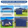 thumbnail image 6 of HOTEEL Pop up Canopy Tent 10x10 Commercial Instant Canopy with 4 Sidewalls & Carry Bag,Portable Tent for Parties Beach Camping Party Event Shelter Sun Shade,Dark Blue, 6 of 14