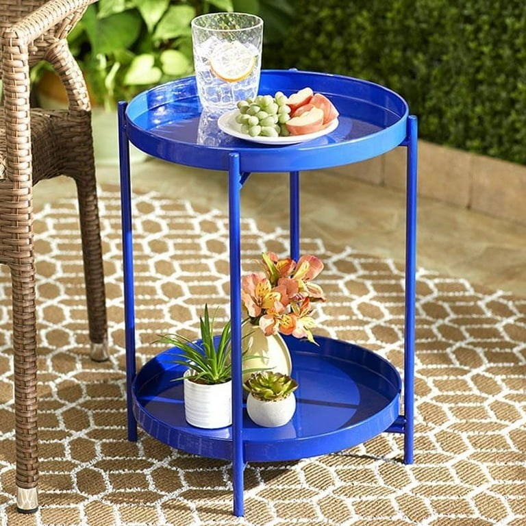 Blue metal sale coffee table