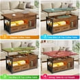 thumbnail image 4 of Itaar Lift Top Coffee Table, Coffee Tables with Storage Cabinet for Living Room, Farmhouse Coffee Table with Fabric Drawers & LED Light for Dining Room, 4 of 6