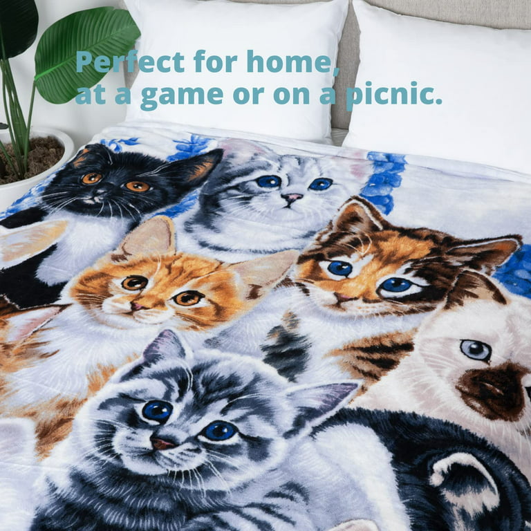 Dawhud Direct Collage Kitten Fleece Blanket for Bed, 75 x 90 Queen Size Cute  Fleece Throw Blanket for Girls, Women, Men and Kids - Super Soft Plush Cat  Blankets for Cat Lovers