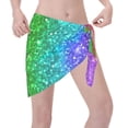 thumbnail image 3 of Bingfone Glitter Rainbow Women's Sarong Swimsuit Cover Ups Bathing Suit Coverups Chiffon Beach Wrap Skirts, 3 of 7