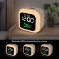 thumbnail image 4 of Injueey Reloj de pared Digital LED, temperatura de la semana, visualización de la fecha, alarma, brillo ajustable silencioso, decoración del dormitorio Electrodomésticos Rosa Injueey HA083537-03B, 4 of 6