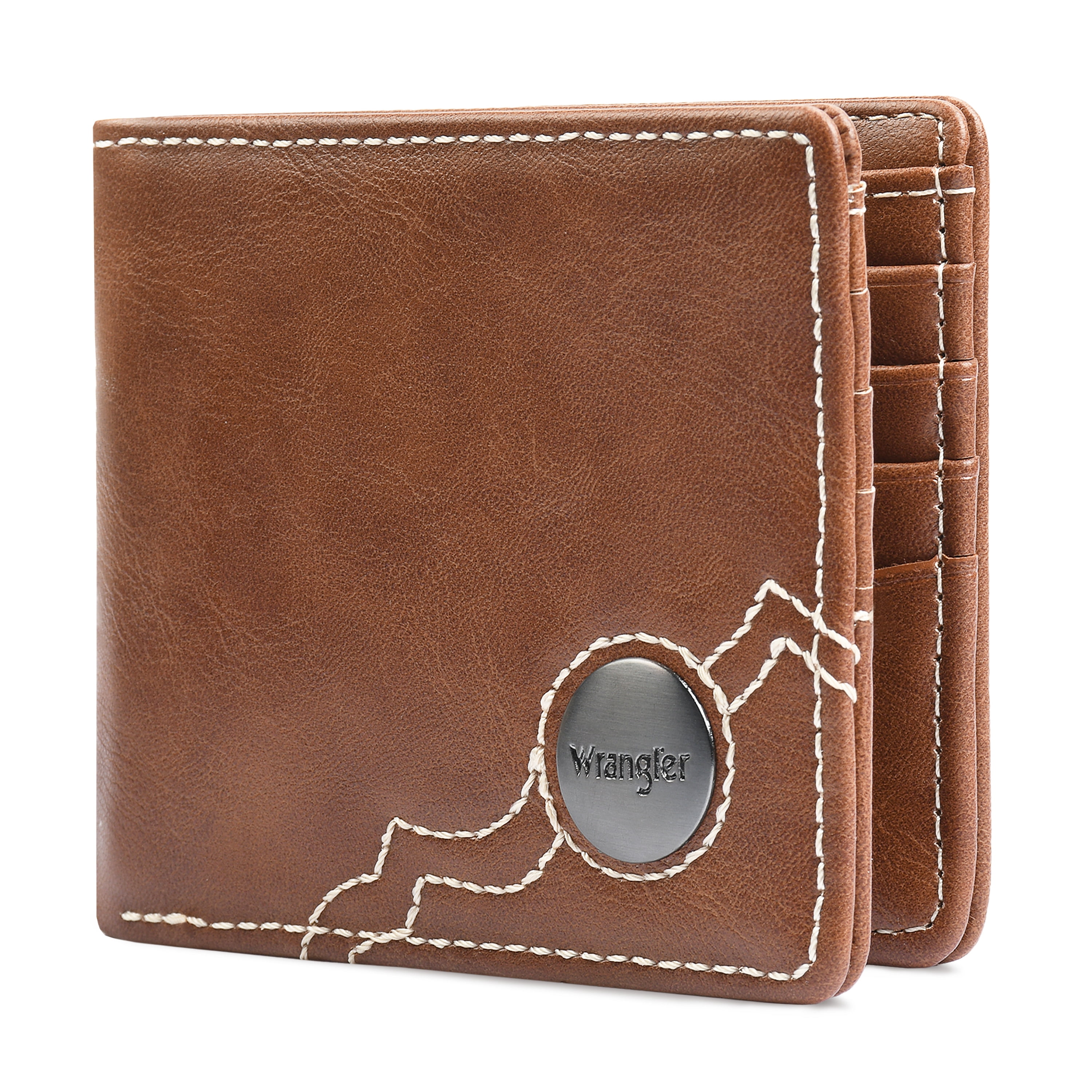 Wrangler Men‚Äôs Bifold Wallet RFID Blocking Genuine Leather