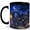 Black, variant on Moonlit Garden Lantern 11oz Ceramic Mug, Floral Night Path Watercolor Art