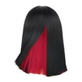 thumbnail image 1 of African Ladies Wavy Curls Wig with Center Part and Colorful Highlights - Shoulder Length, 1 of 5
