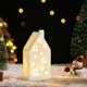 thumbnail image 1 of Casita De Cerámica Adorno navideño luminoso de cerámica con forma de ciervo, muñeco de nieve y anciano, 15 x 7 cm, para decoración de mesa navideña, 1 unidad Rkxzt, 1 of 9