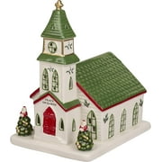 Spode  Christmas Tree Collection Miniature Christmas Village Church, Figural Decoration, LED, Measures at 6.5", Made of Dolomite