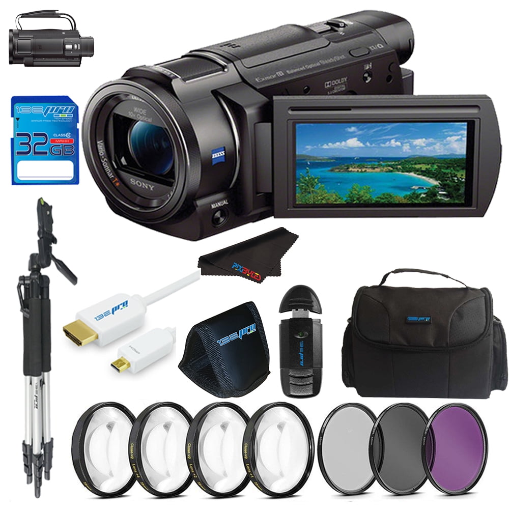 Sony FDRAX53 4K Ultra HD Handycam Camcorder + Pixi Basic Bundle