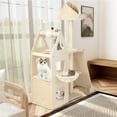 thumbnail image 4 of Gymax 52'' Tall Cat Tree w/ Scratching Post Ball & Board Plush Condo Padded Perch, 4 of 10