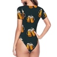 thumbnail image 4 of The Xecao Beer Women's Crew Neck Body Suit, a short-sleeved bodysuit and basic swimsuit, both comfort and style for dating and daily life, 4 of 9