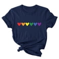 thumbnail image 4 of TSADFHJI Hauts de Sortie pour Femmes Tendance Printemps Été Imprimé Manches Courtes Col Rond T-Shirt Haut TG Marine, 4 of 7
