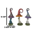 thumbnail image 2 of Enchanted Fairy Garden 9.5"H Spotted Toadstool Mushrooms Figurine Set of 3, 2 of 8
