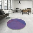 thumbnail image 4 of Ahgly Company Machine Washable Indoor Round Transitional Medium Slate Blue Area Rugs, 3' Round, 4 of 7