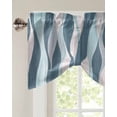 thumbnail image 3 of Tie Up Valance Curtain for Kitchen,Classic Gradient Ripple Rod Pocket Short Curtains Adjustable Tie-Up Shade Valances,Abstract Retro Geometric Stripe Window Treatment for Bathroom Living Room Bedroom, 3 of 8