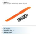 thumbnail image 3 of Uxcell 12Pcs 8040 RC Propellers Blade Prop 2 Vane 20.3cm Dia Plastic for RC Quadcopter, Orange with 9 Plastic Washers, 3 of 6
