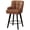 Brown-Faux Leather, variant on MultiHaven 26.2-Inch Bar Stools Set of 1,Swivel Counter Height Bar Stool with Plaid Back & Armrests,Solid Wood Legs PU Leather Kitchen Chairs for Bar,Cafe - Brown