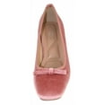 thumbnail image 4 of TOP MODA Women Block Heel Pumps Classic Square Toe Dress Shoes Bow ELBA-88 Pink Mauve Velvet Suede 5.5, 4 of 6