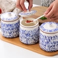 thumbnail image 6 of Blue Flower Pattern Sugar Bowl With Lid And Spoon, 430ml(15oz)ceramic Sugar Storage Jar, Porcelain Sugar Pot, For Coffee Bar, Restaurant, Home-Blue1-1set, 6 of 6