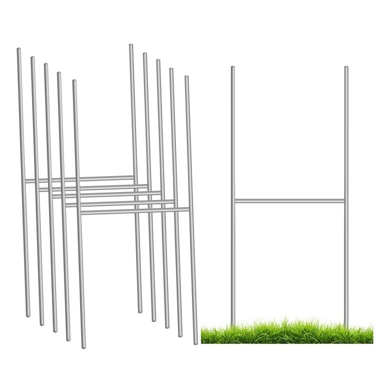 GANAZONO 6 pcs H Advertising Rack Advertising outdoor poster stand metal  yard stick 36 inch h shape signs stakes for yard signs sign stakes