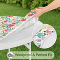 thumbnail image 5 of Pioneer Flower Floral Print Pattern Round Fitted Tablecloth with Elastic Edge,Dining Table Cover Waterproof,Outdoor Round Tablecloth for Camping,Dining,Indoor and Outdoor, 5 of 7