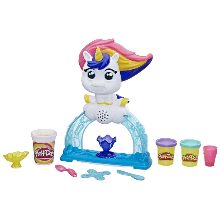 Play-Doh Tootie the Unicorn Ice Cream Set, 3 Cans of Color Swirl