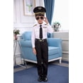 thumbnail image 4 of Disfraces de piloto para niños Cosplay infantil para niños y niñas, disfraz de azafata, uniformes de rendimiento de la Fuerza Aérea de avión, incluye conjunto, gafas de sol, 4 of 5
