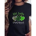 thumbnail image 1 of Women's St. Patrick's Day T-Shirt - "Not Lucky But Blessed" Clover & Heart Design, Short Sleeves, Round Neck - Soft Comfortable, 1 of 5