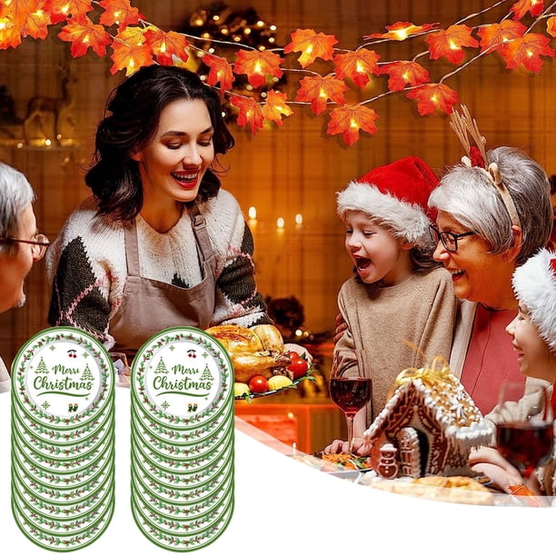 Adornos navideños, adornos para árboles de Navidad, cubiertos para fiestas navideñas, platos de papel, toallas de papel, artículos de cumpleaños, árbol de Navidad desechable, vajilla desechable para f