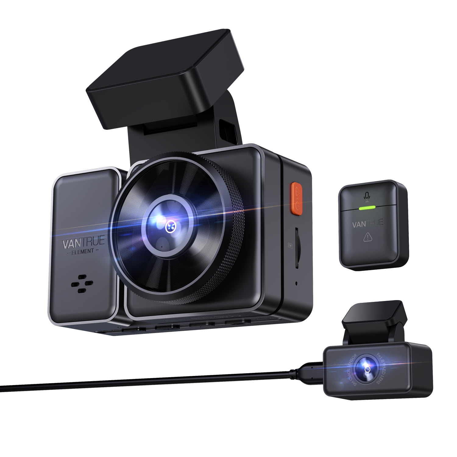 Vantrue 1944P+1944P WiFi Voice Control Dual Dash Cam, Front and Rear