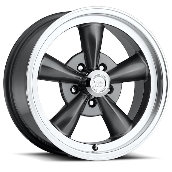 15x8 American Muscle 141H Legend 5 Gunmetal Mach Wheel 5x5 (0mm)