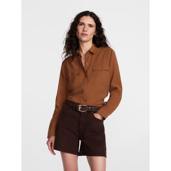 Scenario Women's Utility Tunic Shirt with Long Sleeves, Sizes XS-XXXL