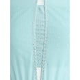 thumbnail image 5 of YiZYiF Womens Shiny Rhinestone Sleeveless Mesh Dance Dress Lyrical Dancewear Figure Skating Costume Light Blue XL, 5 of 7