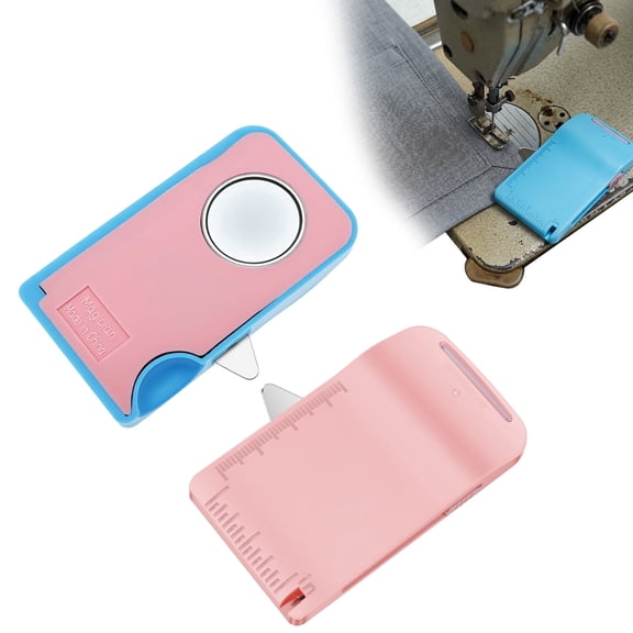 2 Pack Magnetic Seam Guide for Sewing Machine with Built-in Seam Ripper and Scale Ruler