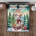 thumbnail image 4 of Merry Christmas Santa Reindeer Antlers Maltese Sleigh Xmas Winter Holiday Quilt Bedding Set Maltese Dog Lover Gifts Idea 1 Blanket Bed Cover 2 Pillowcases - 00023, 4 of 5