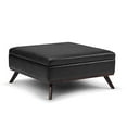 thumbnail image 1 of SIMPLIHOME Owen Table Basse Carrée de 36 Pouces de Large avec Dessus Relevable et Rangement, Pouf Repose-Pieds de Cocktail en Similicuir Aéré Noir Vieilli Rembourré, Style Milieu du Siècle Moderne, Salon, 1 of 5