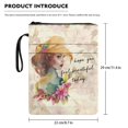 thumbnail image 6 of HELLHERO Girl Flower Pattern Zipper Bag with Washable Polyester Tote Bags with Handle for Paperbacks Christian Bible Accessories Bible Tote Bags, 6 of 6