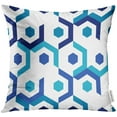 thumbnail image 1 of EREHome Housse de Coussin Bleu Artistique Formes Géométriques Abstraites avec Hexagone Coloré 18x18 Pouces, 1 of 1