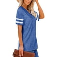 thumbnail image 5 of ONLYSHE Women's Summer Casual T-Shirt V-Neck Short Sleeve Tunic Tops Basic Baggy Loose Blouse Shirt, 5 of 7