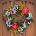 thumbnail image 4 of Godderr Peony Small Silk Flower Blossoms Wreath Door Decoration Garland Simulation Decoration Wreath 15.75inch, 4 of 6