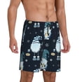 thumbnail image 2 of Fotbe Gnome and Snowflakes Pajama Shorts for Men, Men's Pajama Bottoms, Sleepwear,Short Pajama Pants-, 2 of 9