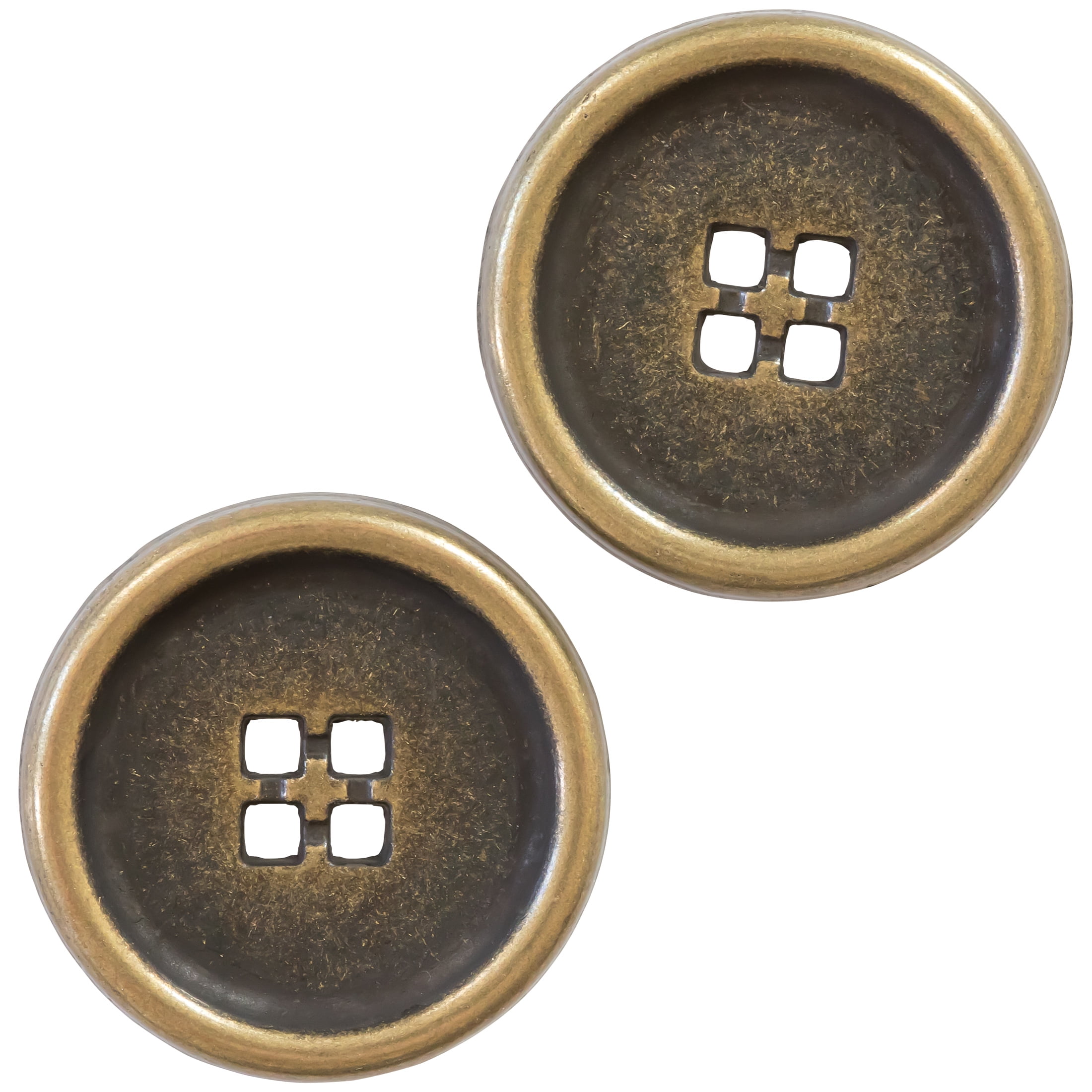 18mm 28L Gold Polished Metal Brushed 4 Hole Button Costume Craft Buttons  (L88)